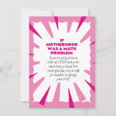 Grappige Moederdag Wiskunde Probleem Kaart (Voorkant)