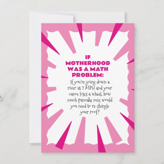 Grappige Moederdag Wiskunde Probleem Kaart (Voorkant)