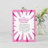 Grappige Moederdag Wiskunde Probleem Kaart (Staand voorkant)