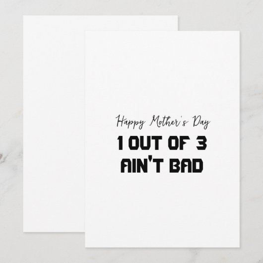 Grappige Moederdagkaart 3 Kinderen Bedankkaart (Voorkant / Achterkant)