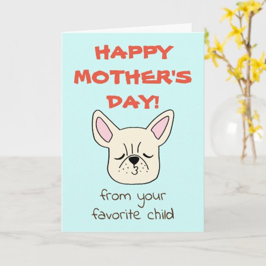 Grappige Moederdagkaart Grappige kaart voor honden (Gele Bloem)