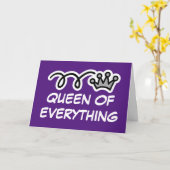Grappige Moederdagkaart - Koningin van alles Kaart (Gele Bloem)