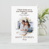 Grappige Moederdagkaart van dochter Feestdagenkaart (Staand voorkant)