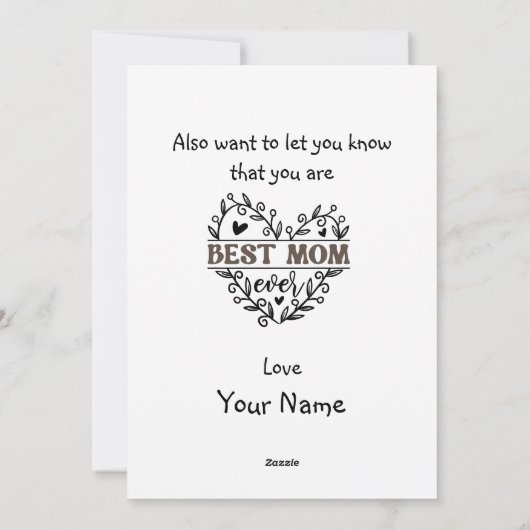 Grappige Moederdagkaart van dochter Feestdagenkaart (Achterkant)