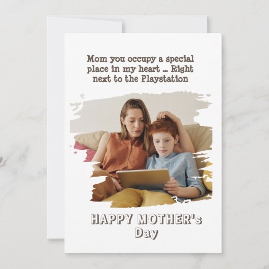 Grappige Moederdagkaart van zoon Feestdagenkaart (Voorkant)