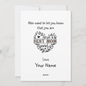 Grappige Moederdagkaart van zoon Feestdagenkaart (Achterkant)