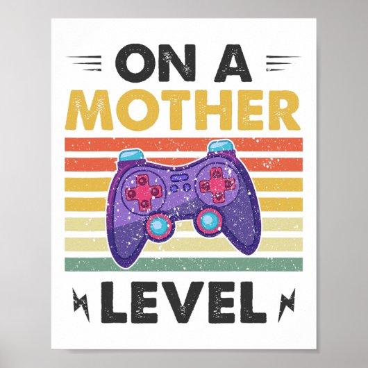 Grappige Moedersdag Gamer Moeder Op Een Moeder Lev Poster (Voorkant)