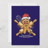 Grappige "Moeilijke strijd" peperkoek man kerstmis Feestdagenkaart (Voorkant)