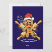 Grappige "Moeilijke strijd" peperkoek man kerstmis Feestdagenkaart (Achterkant)
