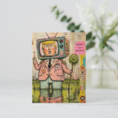 Grappige moeras is mooi Mixed Media Collage Briefkaart (Staand voorkant)