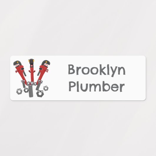 Grappige moersleutel tools humor cartoon gepersona labels (Design 2)