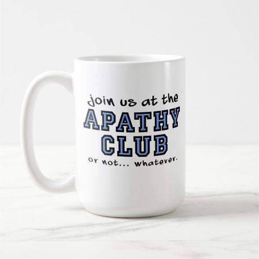 Grappige mok Apathie Club (Links)