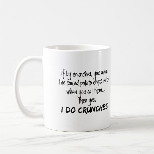 Grappige mok, Ik Doe Crunches Koffiemok (Links)
