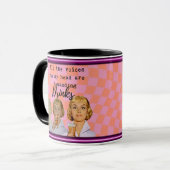 Grappige mok koffie beste vriend cadeau "Stemmen" (Voorkant links)