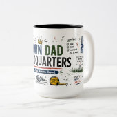Grappige Mok 'Lawn Dad Headquarters' voor Vader (Voorkant rechts)
