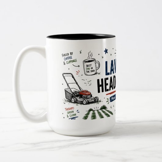 Grappige Mok 'Lawn Dad Headquarters' voor Vader (Links)