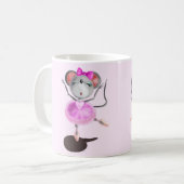 Grappige mok met ballerina muis blij ballet danser (Voorkant links)