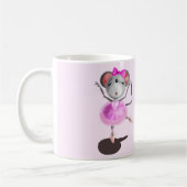 Grappige mok met ballerina muis blij ballet danser (Links)