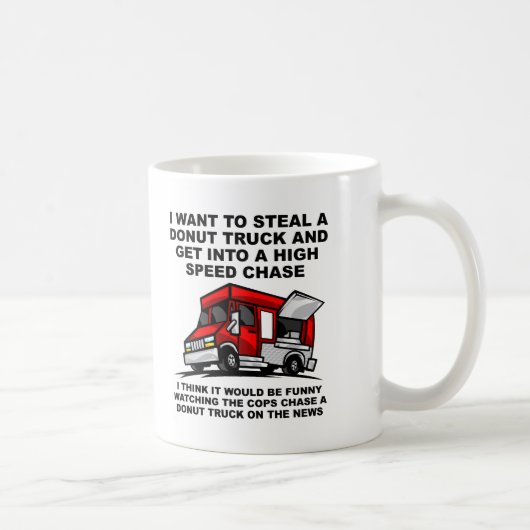 Grappige mok met donutpolitie achtervolging (Rechts)