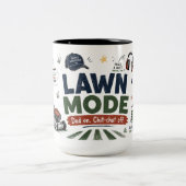 Grappige mok met 'Lawn Mode Dad On Chit Chat Off' (Center)
