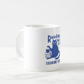 Grappige mok met 'Lezen en koffie drinken' (Voorkant links)