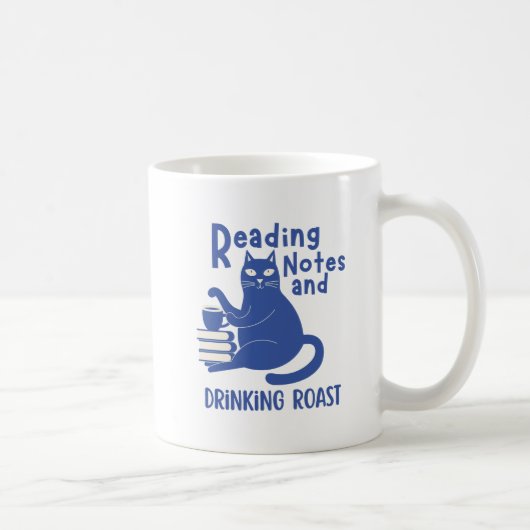 Grappige mok met 'Lezen en koffie drinken' (Rechts)
