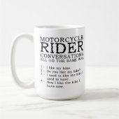 Grappige mok met motorfietsgesprekken (Links)