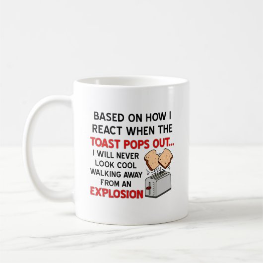 Grappige mok met Toast Explosie (Links)