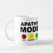 Grappige mok of reismok beker Apathie Modus (Links)