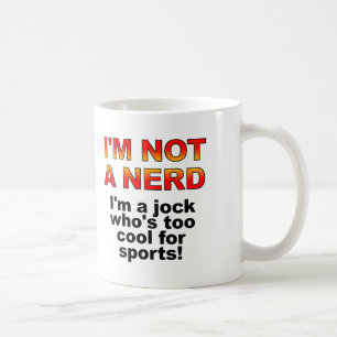Grappige mok of reismok voor nerds en sporters