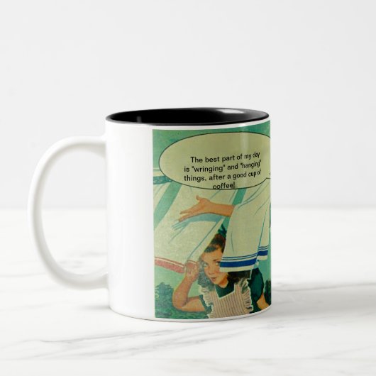 grappige  mok van 1950 voor kunstkoffie (Links)