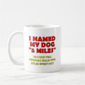 Grappige mok Vijf Mijl Hond (Links)