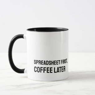 Grappige mok voor accountant met spreadsheet