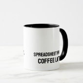 Grappige mok voor accountant met spreadsheet (Voorkant rechts)