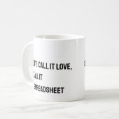 Grappige mok voor accountant met spreadsheet (Voorkant links)