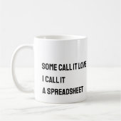 Grappige mok voor accountant met spreadsheet (Links)