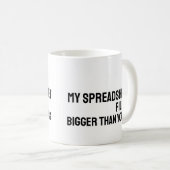Grappige mok voor accountant met spreadsheet (Voorkant rechts)