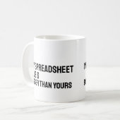 Grappige mok voor accountant met spreadsheet (Voorkant links)