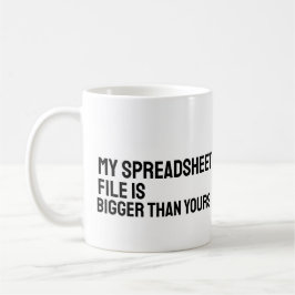 Grappige mok voor accountant met spreadsheet