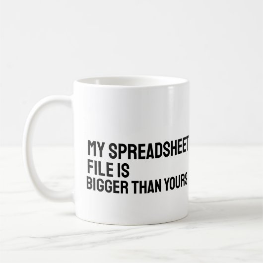 Grappige mok voor accountant met spreadsheet (Links)