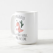 Grappige mok voor oma, Nanasaurus oma cadeau, (Voorkant links)