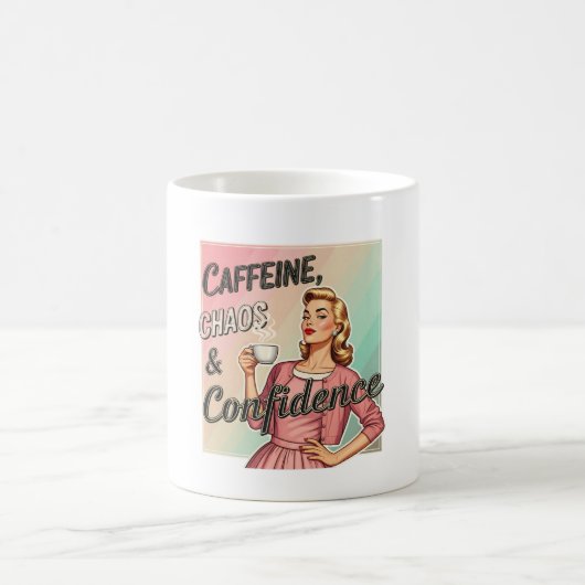 Grappige  Mok voor Vrouwen - Retro Coffee Quote (Center)