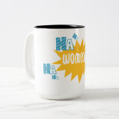 Grappige mok, vrouwen hahaha tweekleurige koffiemok (Voorkant links)