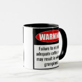 Grappige mok: Waarschuwing! Behoud het niveau van  Mok (Voorkant rechts)