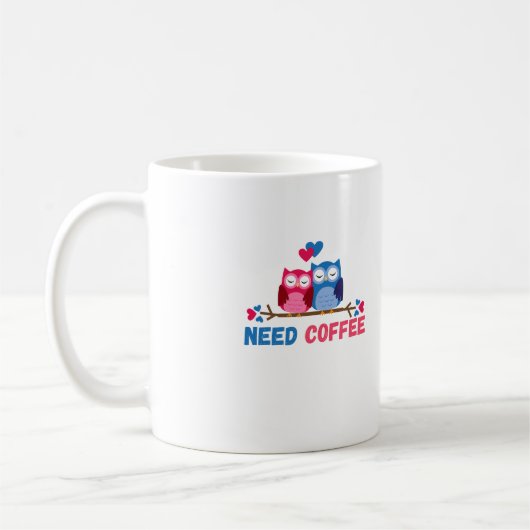 Grappige mokken Het uilenpaar heeft koffie nodig (Links)