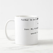 Grappige mokken vader en zoon (Links)