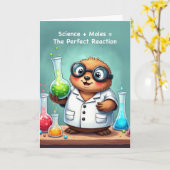 Grappige Mole Day wetenschap met perfecte reactie Kaart (Gele Bloem)