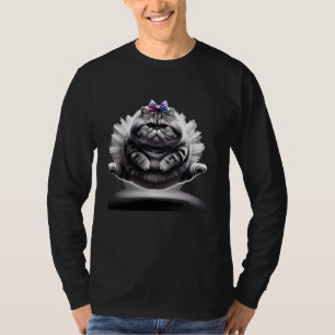 Grappige Mollige Ballet Kitty Kat Met Een Tutu Dan T-shirt