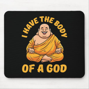 Grappige Mollige Boeddha Yoga Meditatie Pun Gesche Muismat