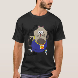 Grappige mollige kat joggen Snel als een gazelle T-shirt